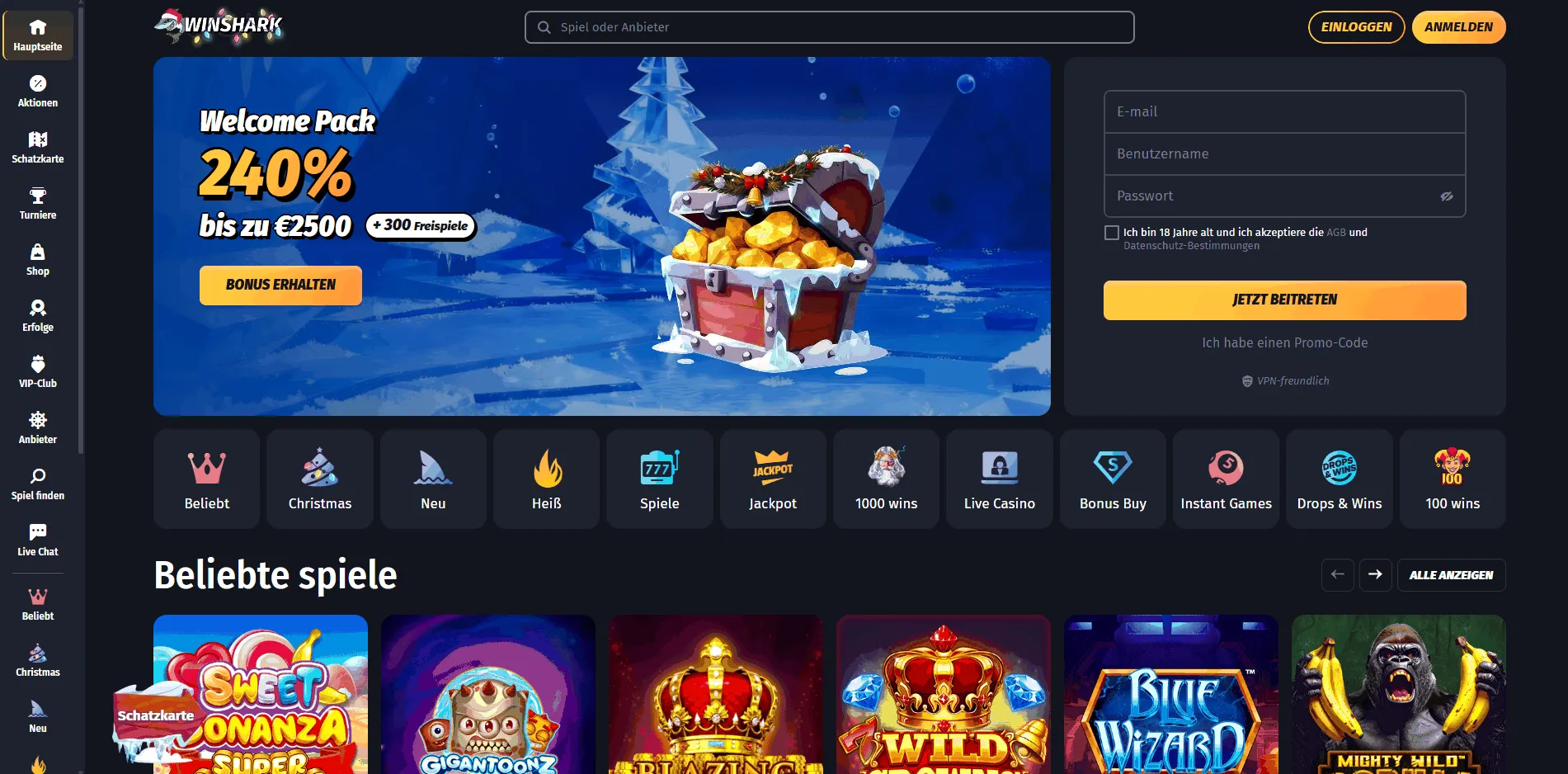 WinShark Casino Startseite WinShark Online Casino